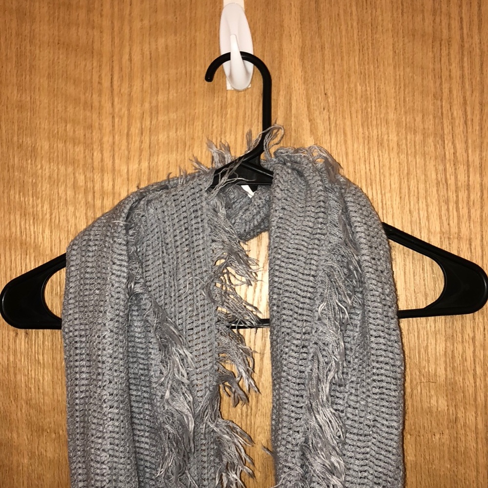 Soft gray infinity scarf